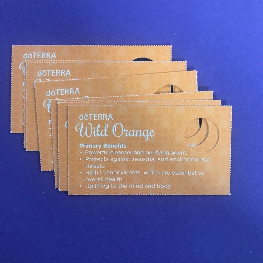 Wild orange essential oil Doterra bottle topper card LOT of 10
